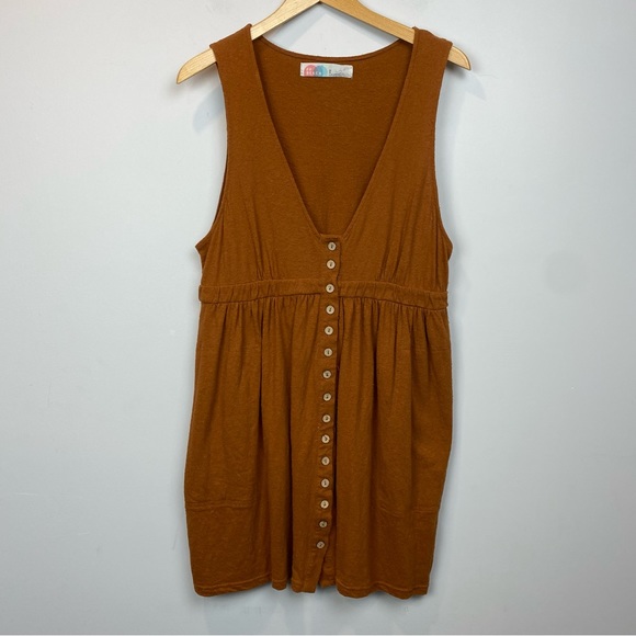 Free People Beach • summertime button front mini dress - Picture 3 of 12